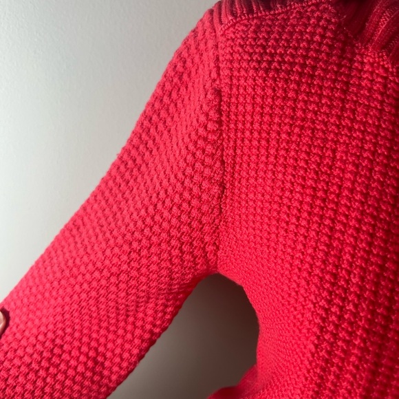 Trina Turk Women Red Boat Neck Button Long Sleeve Merino Wool Paris Sweater S - Picture 4 of 9